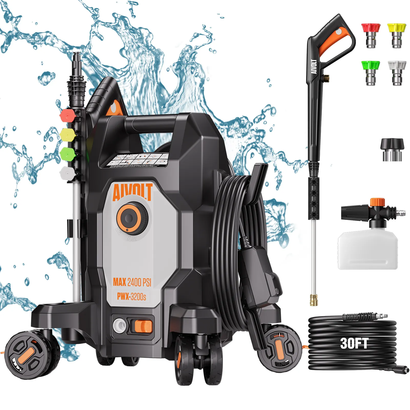 thumbnail image 2 of 6000 PSI 6000W Electric High Pressure Washer - Portable Power Cleaner With Adjustable Nozzle, 5.3KG 2 of 6