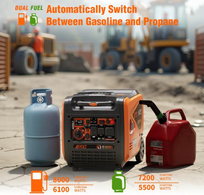 AIVOLT Dual Fuel Super Quiet Inverter Generator 8000W