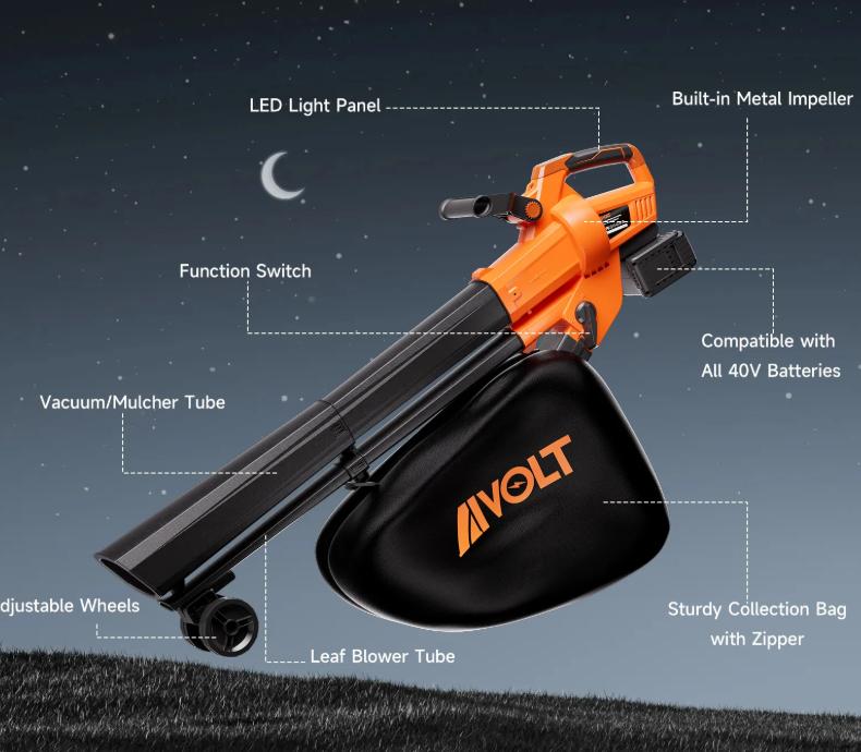Cordless Leaf Blower Vacuum Mulcher Structure