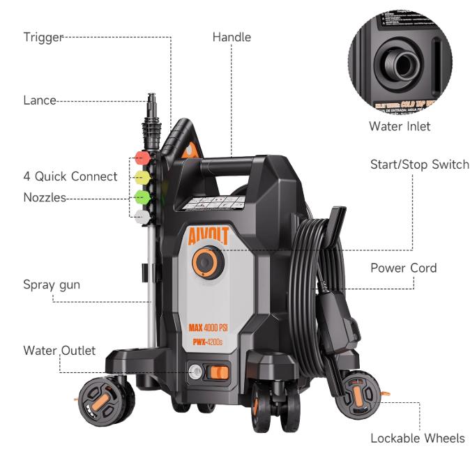 AIVOLT 5000 PSI electric pressure washing
